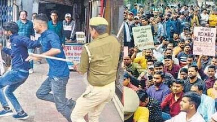 उत्तर प्रदेश में RO/ARO अभ्यर्थियों के आंदोलन को कुचलने के लिए पुलिस ने छात्रों को दौड़ा-दौड़ा कर पीटा
