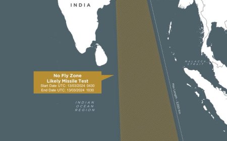 भारत ने बंगाल की खाड़ी के ऊपर NOTAM ने नो-फ्लाई ज़ोन की घोषणा की