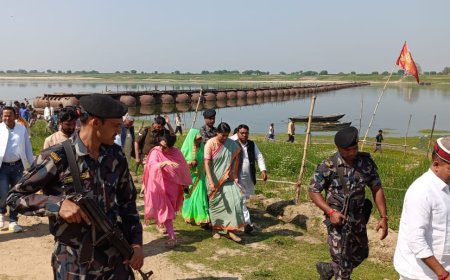केंद्रीय मंत्री अनुप्रिया पटेल ने पीपा पुल का किया स्थलीय निरीक्षण, बोली निर्माण कार्य जल्द होगा पूरा
