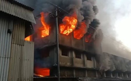 Breaking: मुंडका की एक फैक्ट्री में लगी भीषण आग, आग बुझाने में जुटे दमकल कर्मी