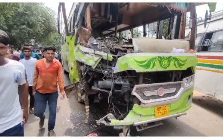 बुलंदशहर: पिकअप और बस की आमने-सामने से भीषण टक्कर में 10 की मौके पर ही मौत, दर्जनों घायल