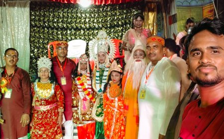 ड्रमंडगंज: रामलीला में राजा दशरथ की बारात ने मिथिला में धूमधाम से किया प्रवेश