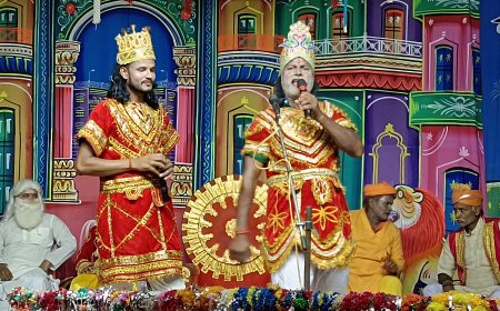 कोनिया में रामलीला में धनुष यज्ञ और सीता स्वयंवर का मनोहर मंचन