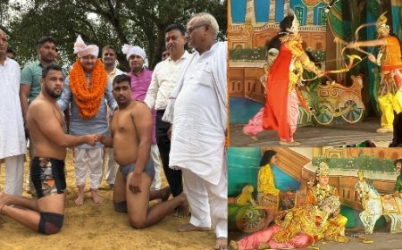 मिर्जापुर में दशहरा पर विशाल दंगल प्रतियोगिता का आयोजन, पहलवानों ने दिखाया दम
