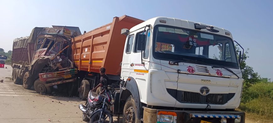 मिर्जापुर: राष्ट्रीय राजमार्ग पर भीषण टकराव, ट्रक चालक गंभीर रूप से घायल