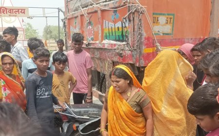 मिर्जापुर में दर्दनाक सड़क हादसा: गिट्टी लदे ट्रक से बाइक की टक्कर, एक की मौत, दो गंभीर रूप से घायल