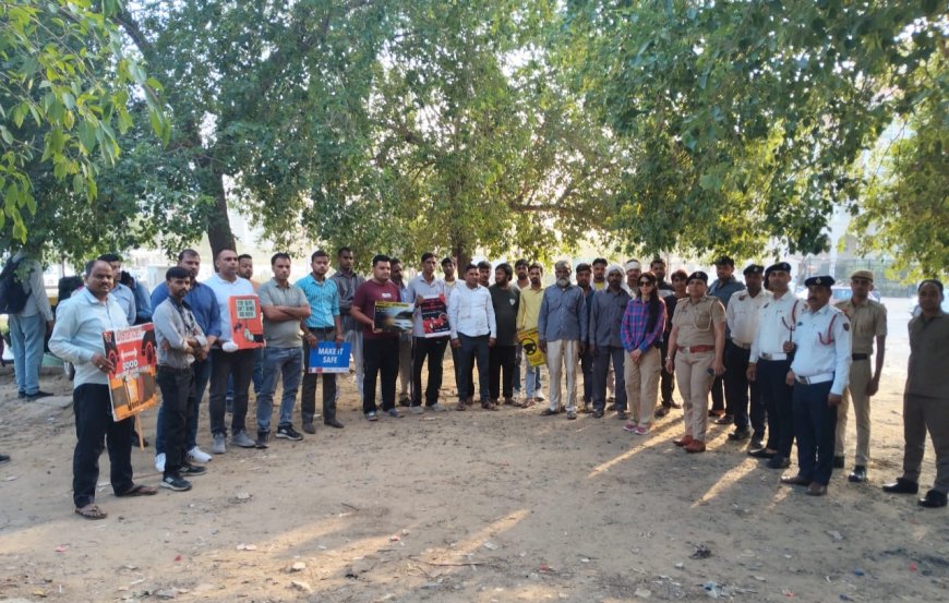 गुरुग्राम: ट्रैफिक पुलिस ने खुशहाल चौक पर आयोजित किया सड़क सुरक्षा जागरूकता सत्र