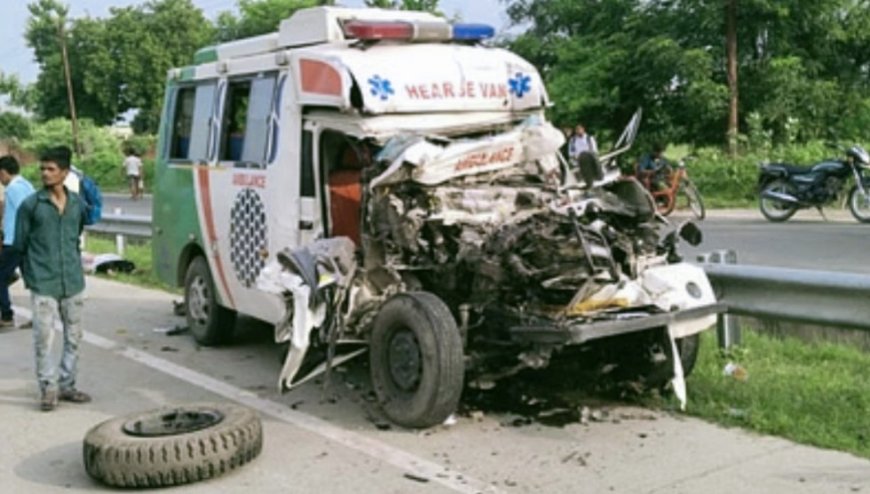 भदोही में दर्दनाक सड़क हादसा: NH-19 पर खड़े ट्रक से टकराई एंबुलेंस, 2 बहनों की मौत, 6 घायल